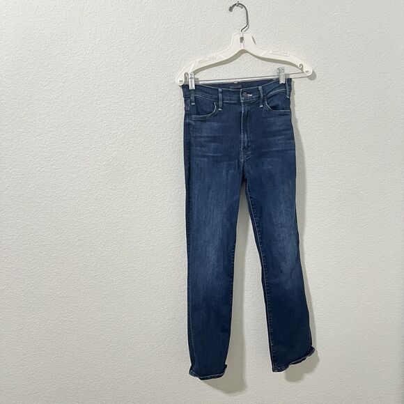 Mother The Hustler Ankle Corner Piece Size 27 Dark Wash - Picture 2 of 7